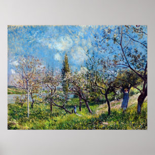 Alfred Sisley fruktträdgård i vår Poster