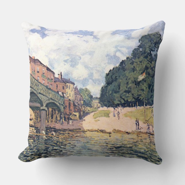 Alfred Sisley Hampton Court Bridge Kudde (Framsida)