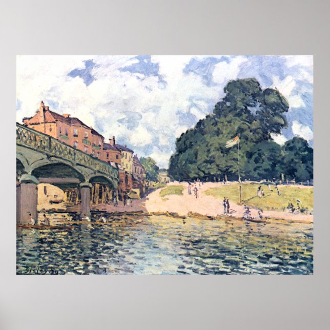 Alfred Sisley Hampton Court Bridge Poster (Framsidan)