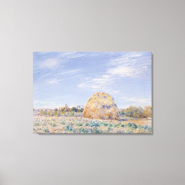 Alfred Sisley | Haystack på Bankerna av Loing Canvastryck (Framsida)