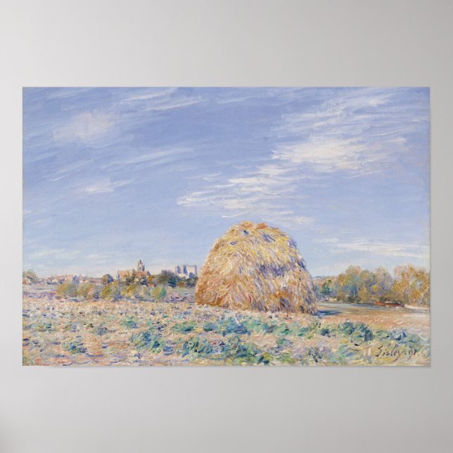 Alfred Sisley | Haystack på Bankerna av Loing Poster (Framsidan)