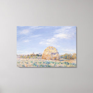 Alfred Sisley   höstack på banker av Loingen Canvastryck