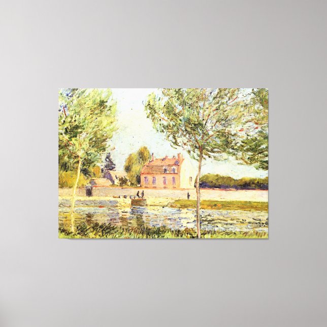 Alfred Sisley Houses på banker av Loing Canvastryck (Framsida)