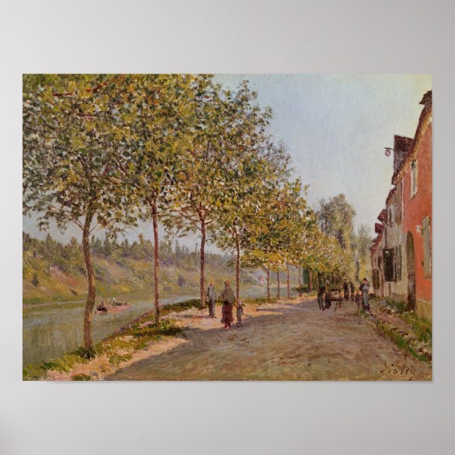 Alfred Sisley | Junimorgon i Saint-Mammes Poster (Framsidan)