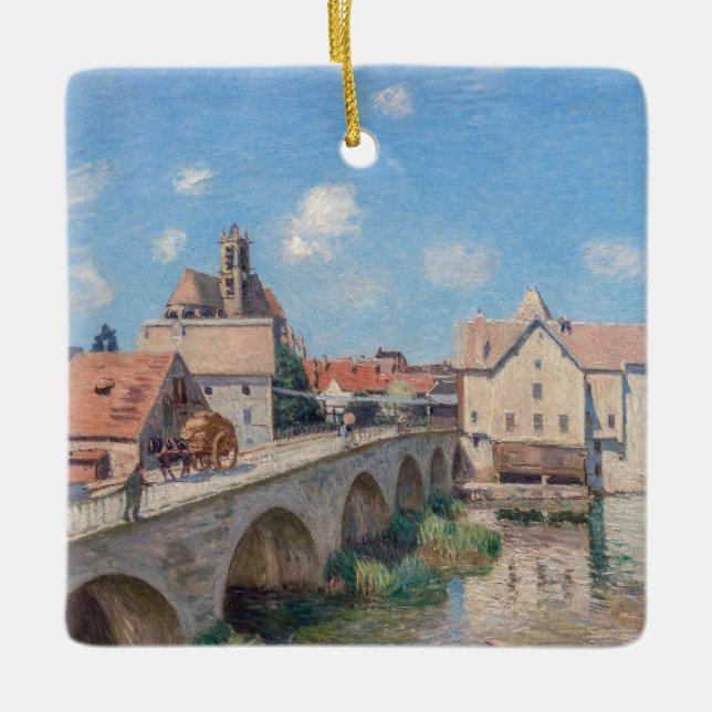 Alfred Sisley-konstverk - Le Pont de Moret Julgransprydnad Keramik (Framsida)