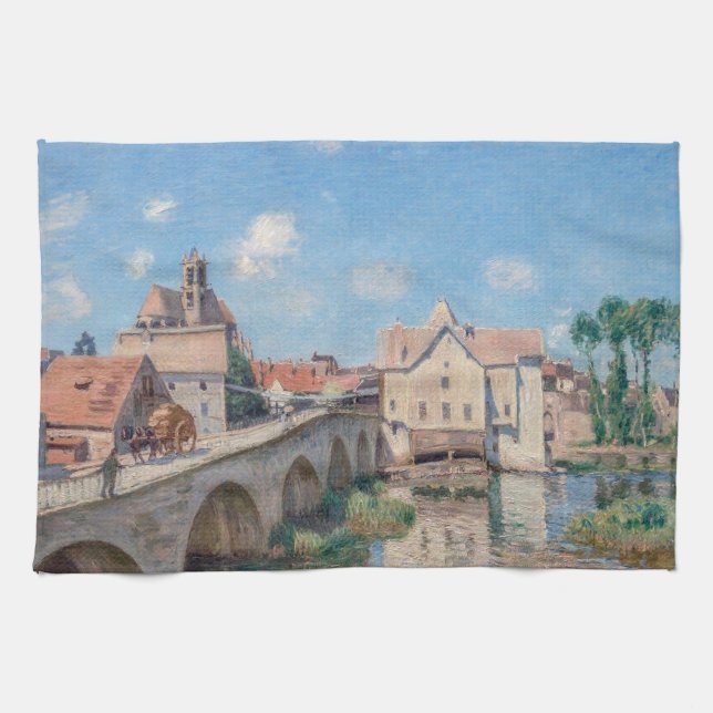 Alfred Sisley-konstverk - Le Pont de Moret Kökshandduk (Horisontell)