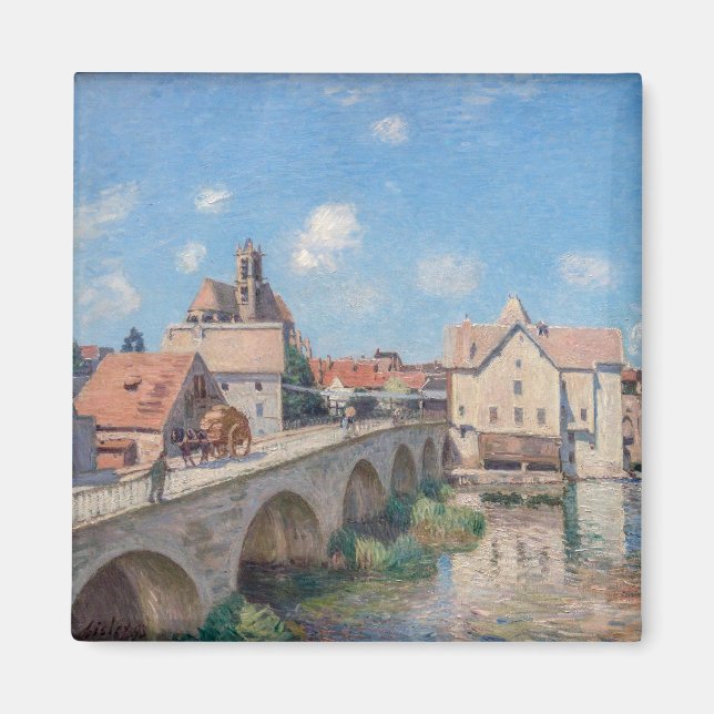 Alfred Sisley-konstverk - Le Pont de Moret Magnet (Framsidan)