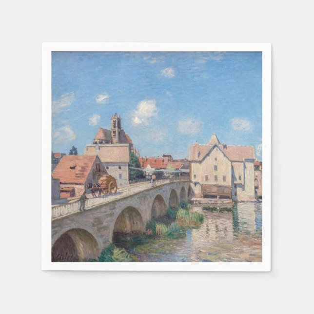 Alfred Sisley-konstverk - Le Pont de Moret Pappersservett (Framsidan)