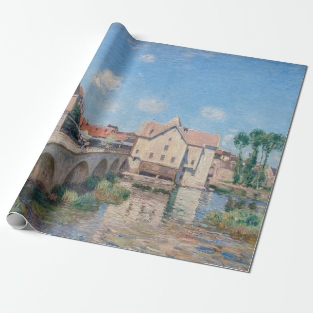 Alfred Sisley-konstverk - Le Pont de Moret Presentpapper (Utrullad)