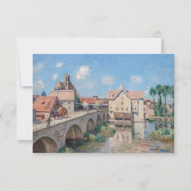 Alfred Sisley-konstverk - Le Pont de Moret Tack Kort (Framsida)