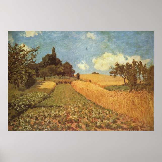 Alfred Sisley Kornfeld 1873 - Cornfield Oil Poster (Framsidan)
