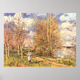 Alfred Sisley Les Petits Prés i vår Poster