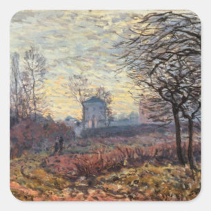 Alfred Sisley   Liggande nära Louveciennes Fyrkantigt Klistermärke