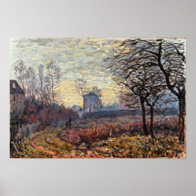 Alfred Sisley | Liggande nära Louveciennes Poster (Framsidan)
