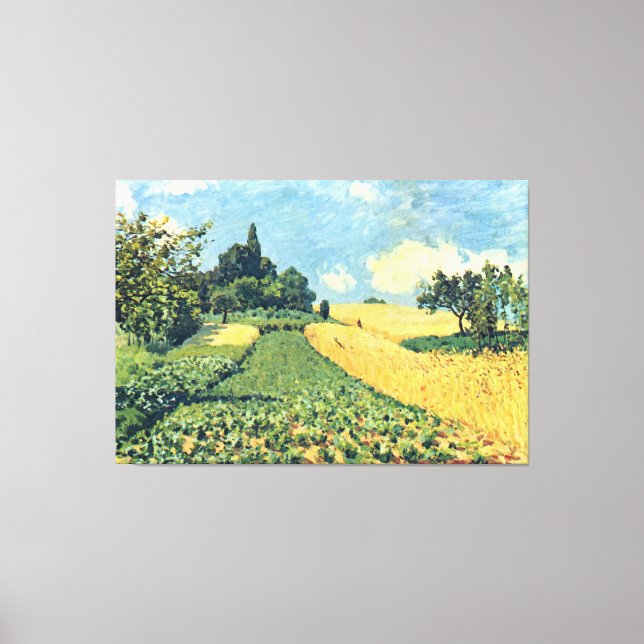 Alfred Sisley Maj Fält om Backe i Argentina Canvastryck (Framsida)