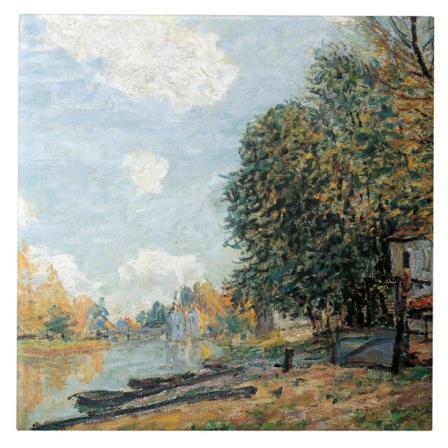 Alfred Sisley Moret: Bankerna vid floden Loing Kakelplatta (Framsidan)