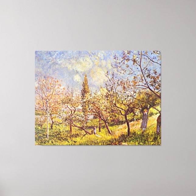 Alfred Sisley Orchard i vår Canvastryck (Framsida)