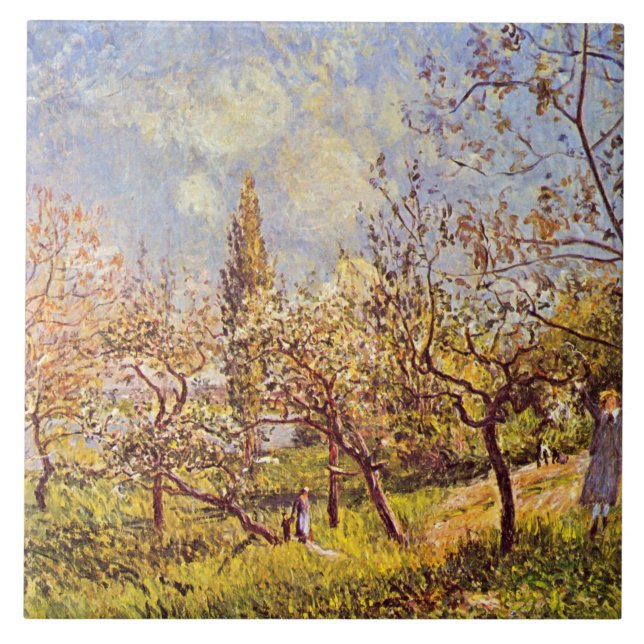 Alfred Sisley Orchard i vår Kakelplatta (Framsidan)