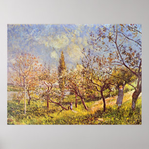 Alfred Sisley Orchard i vår Poster