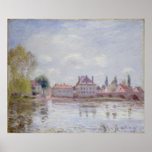 Alfred Sisley överbrygga på Moret-sur-Loing Poster