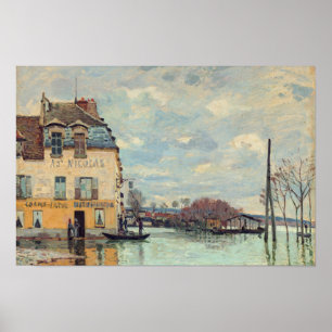 Alfred Sisley - Översvämning vid Port-Marly 1872 Poster