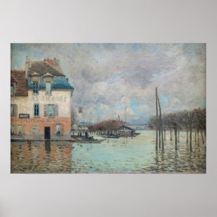 Alfred Sisley - Översvämning vid Port-Marly 1876 Poster