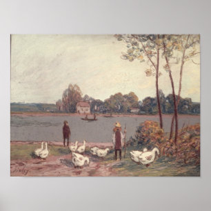 Alfred Sisley på banker av Loingen Poster