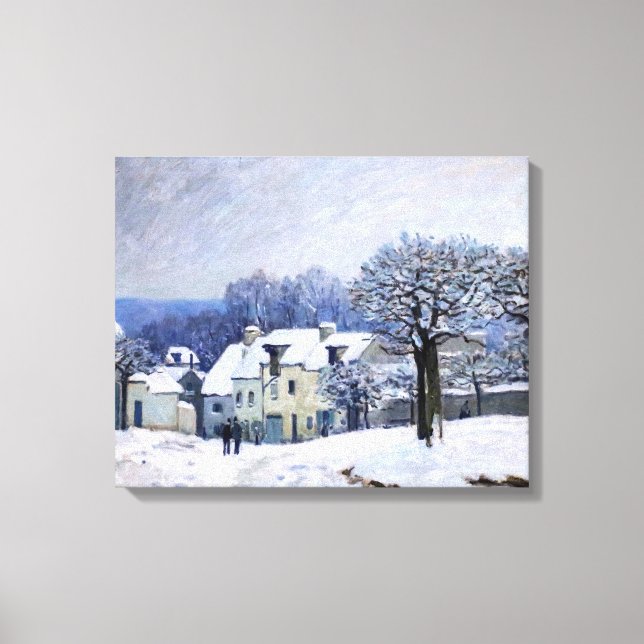 Alfred Sisley - Place Chenil i Marly, Snöeffekt Canvastryck (Framsida)