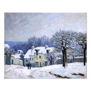 Alfred Sisley - Place Chenil i Marly, Snöeffekt Fototryck
