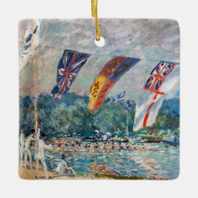 Alfred Sisley - Regatta i Molesey Julgransprydnad Keramik (Framsida)
