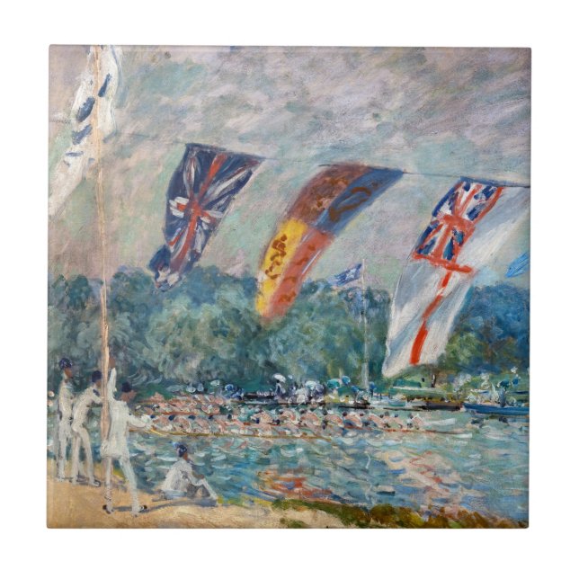 Alfred Sisley - Regatta i Molesey Kakelplatta (Framsidan)