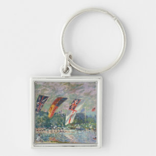 Alfred Sisley   Regatta på Molesey Fyrkantig Silverfärgad Nyckelring