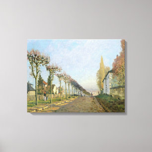 Alfred Sisley   Rue de la Bearbeta med maskin, Canvastryck