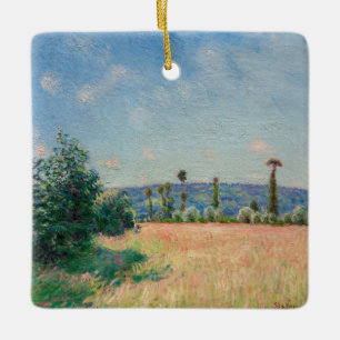 Alfred Sisley - Sahurs Meadows på morgonen Sol Julgransprydnad Keramik