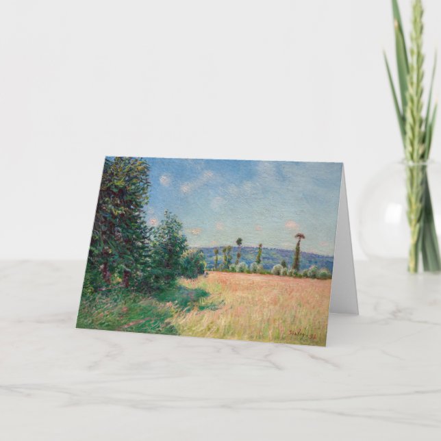 Alfred Sisley - Sahurs Meadows på morgonen Sol Kort (Framsida)