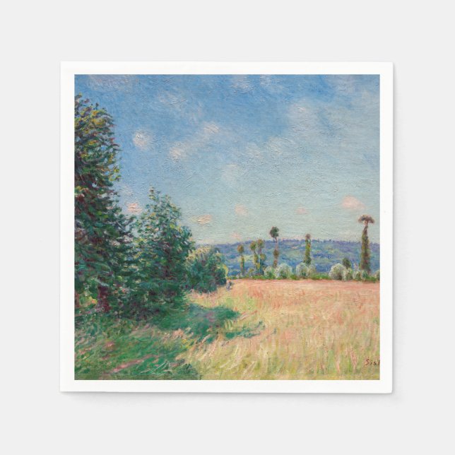 Alfred Sisley - Sahurs Meadows på morgonen Sol Pappersservett (Framsidan)