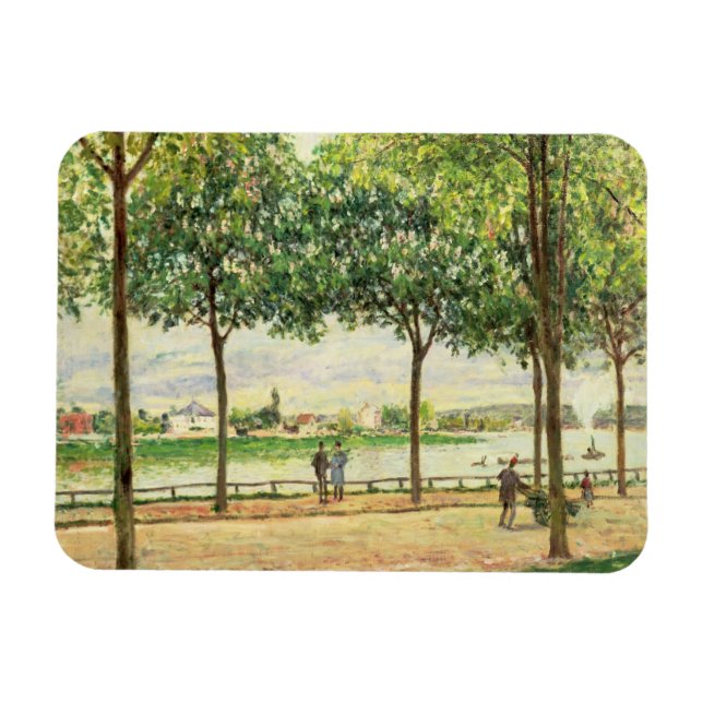Alfred Sisley | Spanska Chestnut Träd:s gata Magnet (Horisontell)