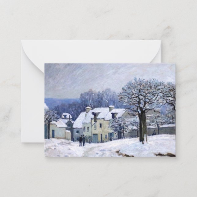 Alfred Sisley - Ställe Chenil i Marly, Snö Effect Anteckningskort (Framsida)