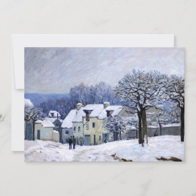 Alfred Sisley - Ställe Chenil i Marly, Snö Effect Inbjudningar (Framsida)