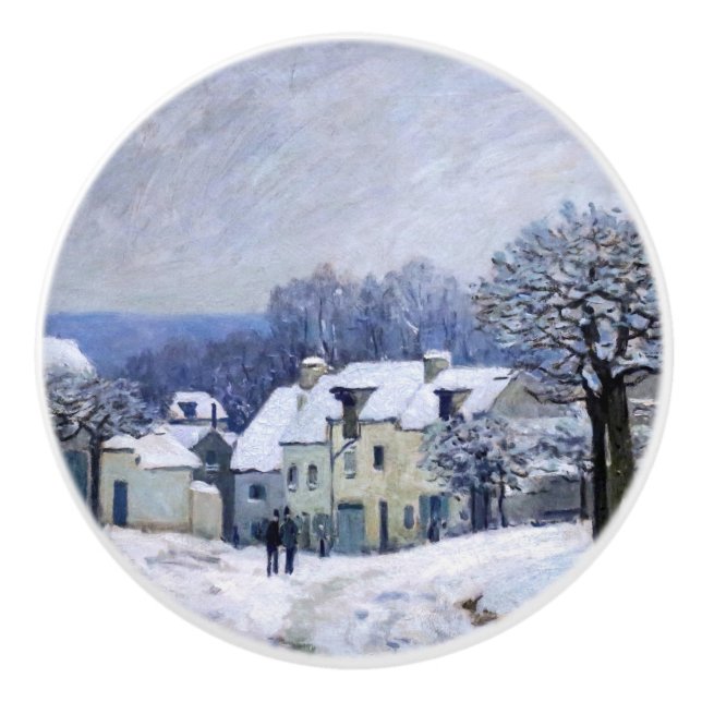 Alfred Sisley - Ställe Chenil i Marly, Snö Effect Knopp (Framsidan)