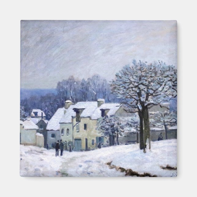 Alfred Sisley - Ställe Chenil i Marly, Snö Effect Magnet (Framsidan)