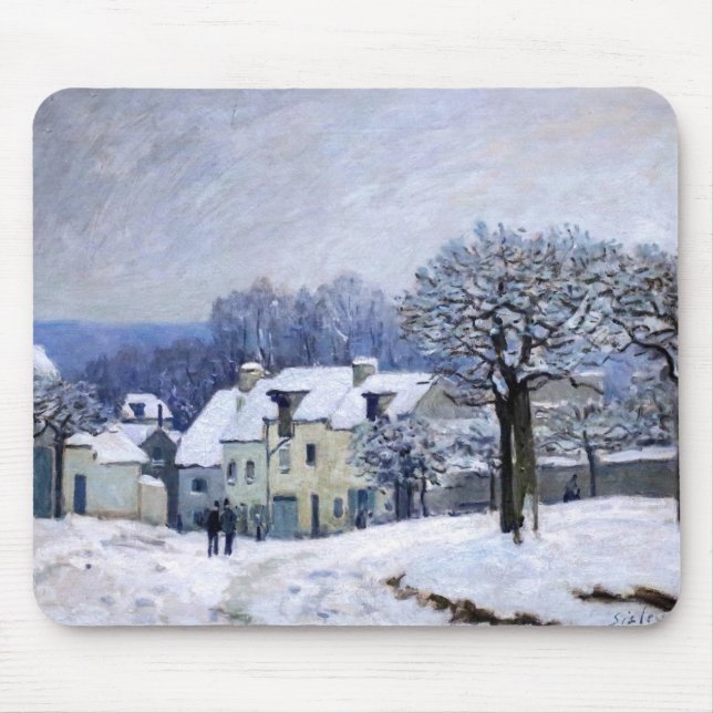 Alfred Sisley - Ställe Chenil i Marly, Snö Effect Musmatta (Framsidan)