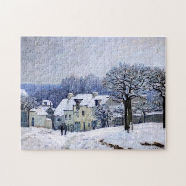 Alfred Sisley - Ställe Chenil i Marly, Snö Effect Pussel (Horisontell)