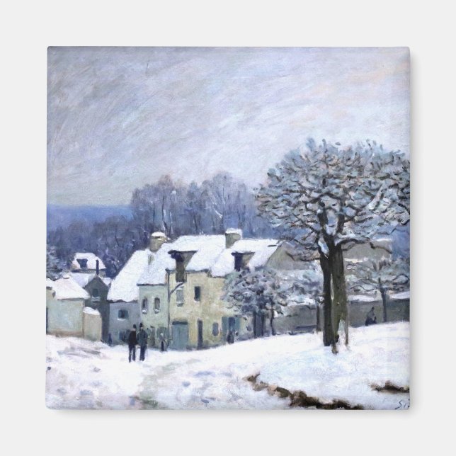 Alfred Sisley Ställe du Chenil i Marly, snö Magnet (Framsidan)