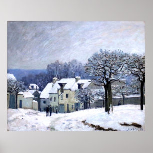 Alfred Sisley Ställe du Chenil i Marly, snö Poster
