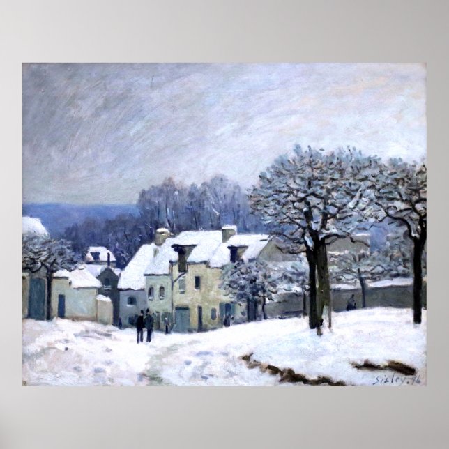 Alfred Sisley Ställe du Chenil i Marly, snö Poster (Framsidan)