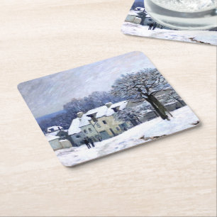Alfred Sisley Ställe du Chenil i Marly, snö Underlägg Papper Kvadrat