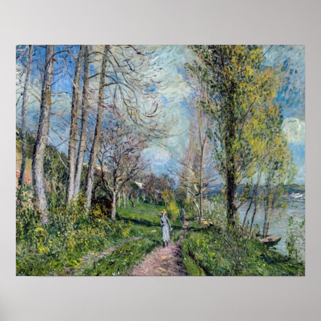 Alfred Sisley - Stränderna vid Seine vid By Poster (Framsidan)