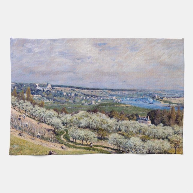 Alfred Sisley - Terrass vid Saint-Germain, vår Kökshandduk (Horisontell)