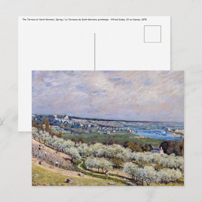 Alfred Sisley - Terrass vid Saint-Germain, vår Vykort (Fram/baksida)